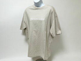 BALENCIAGA バレンシアガ WARDROBE Tシャツ 半袖 ロゴ ベージュ コットン ユニセックス XS 612966【中古】