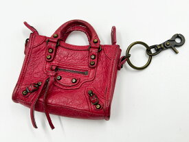 BALENCIAGA バレンシアガ タイニー シティ バッグ型 キーホルダー キーリング レッド 293332 【中古】