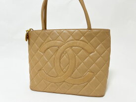 CHANEL シャネル 復刻トート トートバッグ ショルダーバッグ キャビアスキン レザー ベージュ ゴールド金具 【中古】