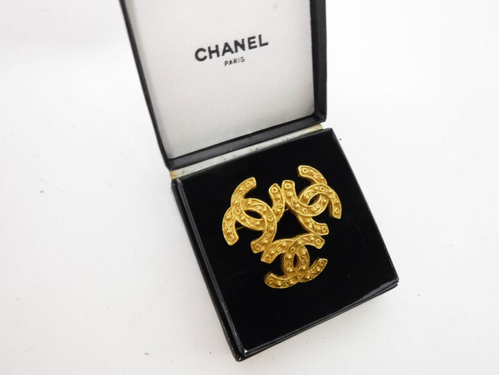 楽天市場】CHANEL シャネル ブローチ ヴィンテージ トリプルココ  