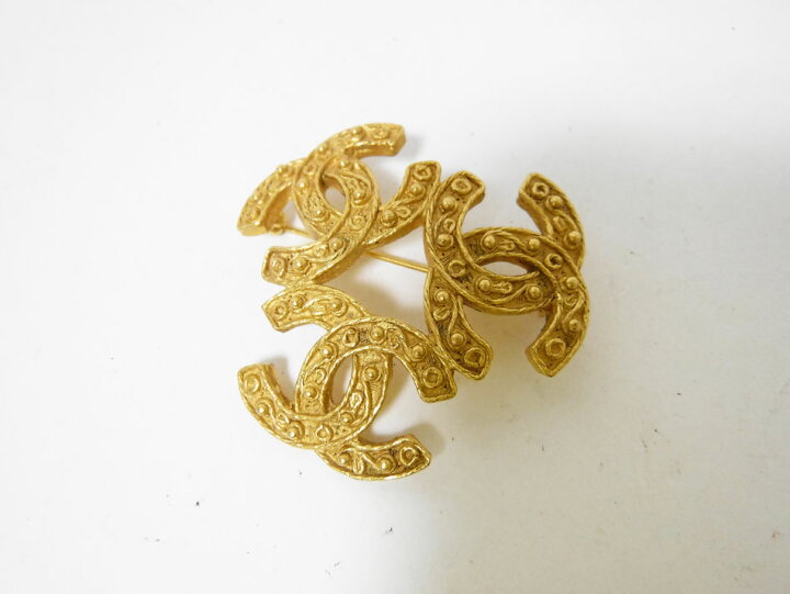 楽天市場】CHANEL シャネル ブローチ ヴィンテージ トリプルココ  
