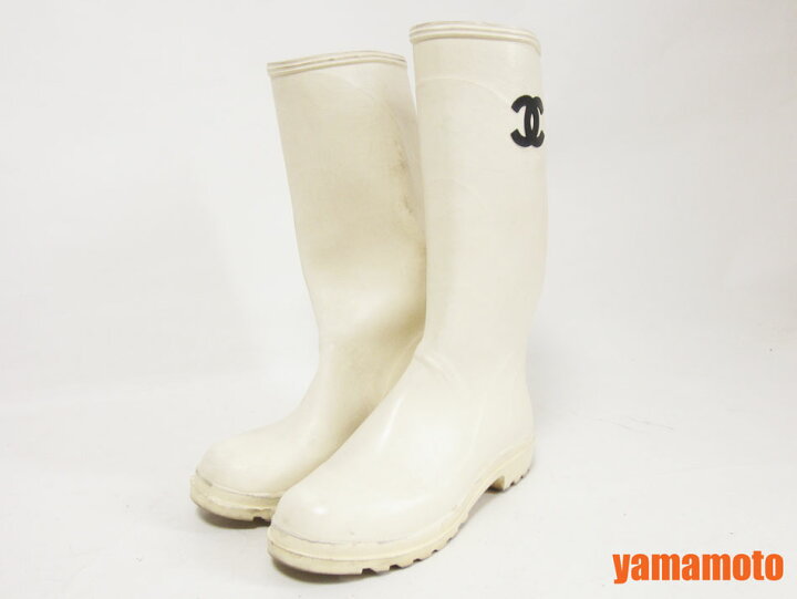 楽天市場】CHANEL シャネル レインブーツ 長靴 レディース ラバー  