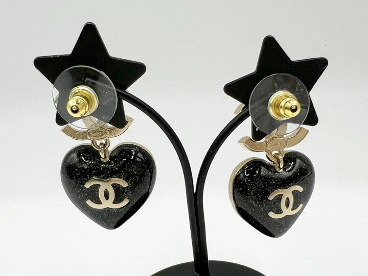 楽天市場】CHANEL シャネル ココマーク ハート ピアス ラインストーン 