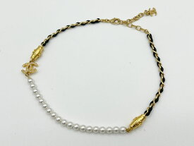 CHANEL シャネル ネックレス フェイクパール CCマーク ラインストーン ゴールド金具 L23A 超美品 【中古】