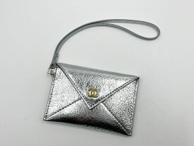 CHANEL シャネル バッグチャーム カードケース シルバー ボルドー 2026SS AP5042 B23202 U6828 超美品【中古】