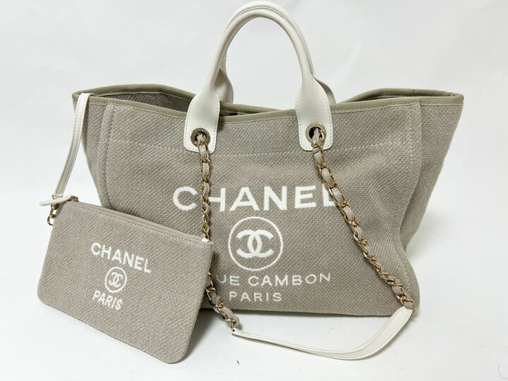 楽天市場】CHANEL シャネル ドーヴィル ラージ GM トートバッグ 