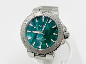 ORIS × BRACENET オリス × ブレスネット AQUIS アクイスデイト メンズウォッチ 腕時計 自動巻き グリーン 01 733 7730 4137 美品【中古】