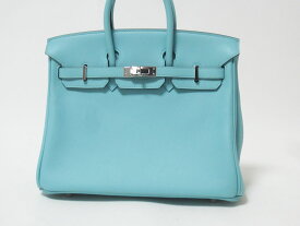 HERMES エルメス バーキン25 ハンドバッグ レザー ヴォー スイフト VEAU SWIFT ブルーアトール BLEU ATOLL T刻印 2015年 049362CK3P 超美品【中古】