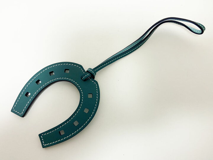 楽天市場】HERMES エルメス バッグチャーム パドック 馬蹄 エメラルド  