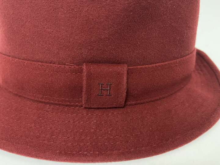 楽天市場】HERMES エルメス 帽子 ハット コットン レッド えんじ 