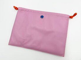 HERMES エルメス ピロ ヴェルソ 巾着 ポーチ ラムスキン ピンク オレンジ Z刻印 美品 【中古】
