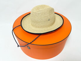 HERMES エルメス インディアナ ハット 帽子 ラフィア レディース 57 新品同様【中古】