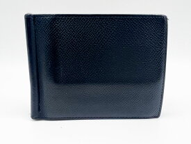 HERMES エルメス PORTE-BILLETS POKER COMPACT ポーカー マネークリップ 2つ折り財布 エプソン ブルーインディゴ C刻印 H063643CK【中古】