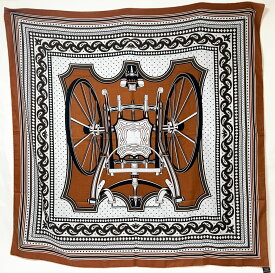 HERMES エルメス 大判 ショール ストール カシシル カレジェアン 140 四輪馬車の車輪 カシミア シルク キャラメル H244170S 08 新品同様 【中古】