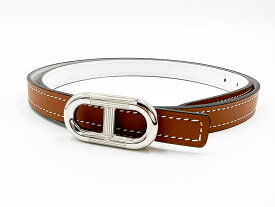 HERMES エルメス マイヨンH レディース リバーシブル ベルト 70 ブラウン ホワイト エプソン スイフト W刻印 新品同様 【中古】