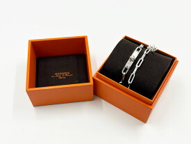 HERMES エルメス ブレスレット ケリー シェーヌ ドゥブルトゥール ダブルチェーン AG925 シルバー サイズ：14 2025年4月購入 証明書 超美品【中古】