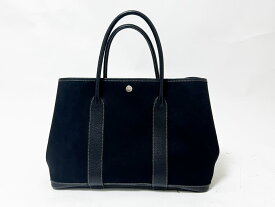 HERMES エルメス ガーデンパーティPM 36 トートバッグ トワルオフィシエ ネゴンダ ブラック □G刻印 【中古】