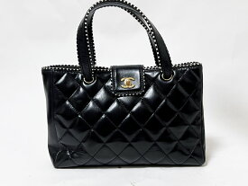 CHANEL シャネル ワイルドステッチ マトラッセ トートバッグ ハンドバッグ カーフ ブラック ヴィンテージ 88番 美品 【中古】