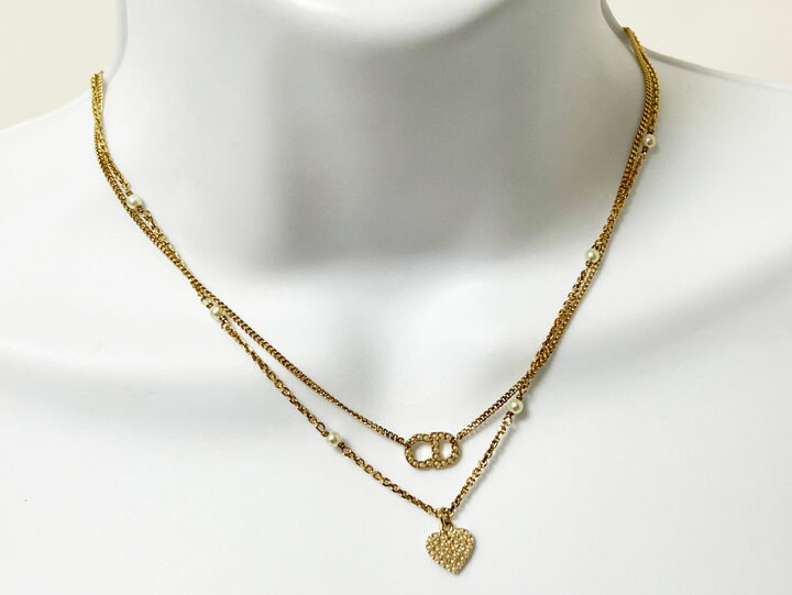 楽天市場】Christian Dior クリスチャン ディオール 2連 ネックレス  