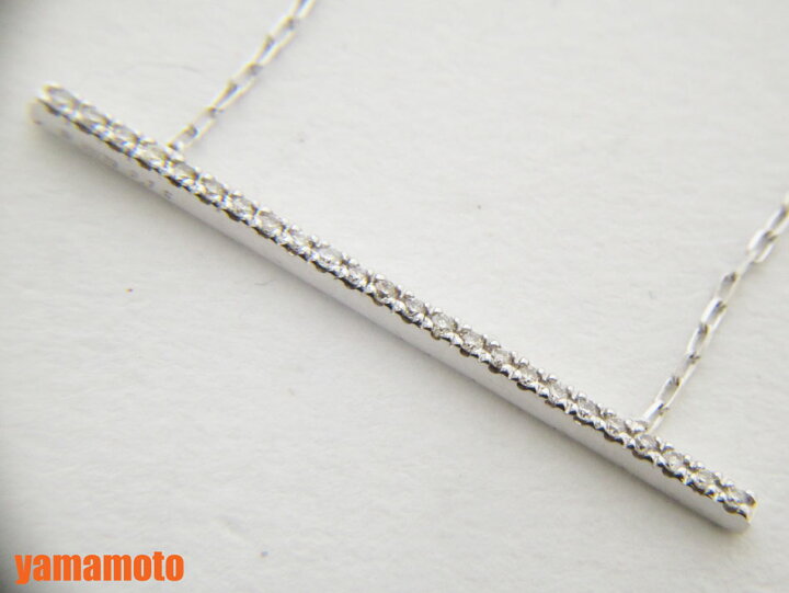 楽天市場】○Hirotaka ヒロタカ Gossamer Diamond Long Bar Necklace  