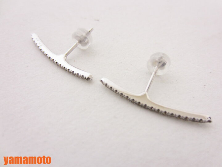 楽天市場】○Hirotaka ヒロタカ Gossamer Diamond Long Bar Earrings  