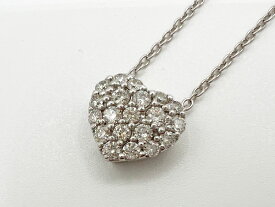 Ponte Vecchio ポンテヴェキオ PV ネックレス ハート ダイヤ 0.6ct K18 ホワイトゴールド 新品仕上げ【中古】
