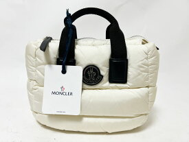 MONCLER モンクレール MINI CARADOC ハンドバッグ ショルダーバッグ 2WAY ナイロン レザー アイボリー系 美品【中古】