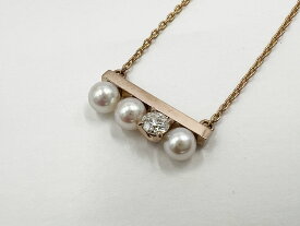 TASAKI タサキ プチ バランス ダイヤモンド ソロ ネックレス パール 真珠 750 K18 サクラゴールド P-16743-5-18KSG 新品仕上げ 【中古】