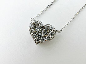 Ponte Vecchio ポンテヴェキオ PV ネックレス ハート ダイヤ 0.13ct K18 ホワイトゴールド 新品仕上げ【中古】