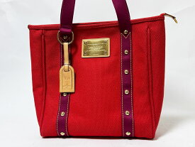 LOUIS VUITTON ルイヴィトン アンティグア トートバッグ カバMM キャンバス レッド M40034 美品【中古】