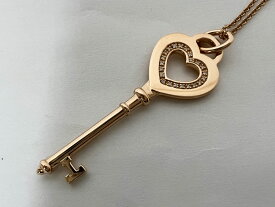 TIFFANY&CO. ティファニー ハートキー ダイヤ ペンダント ネックレス 750 K18 PG ピンクゴールド 新品仕上げ【中古】