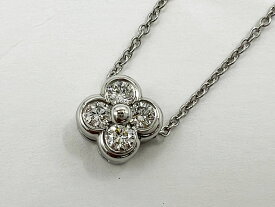 TIFFANY&CO. ティファニー ベゼルセット 4P フラワーダイヤ ネックレス Pt950 新品仕上げ 【中古】