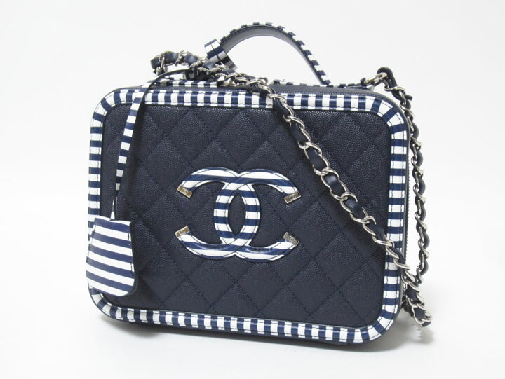 楽天市場】CHANEL シャネル キャビアスキン スモール ヴァニティケース  