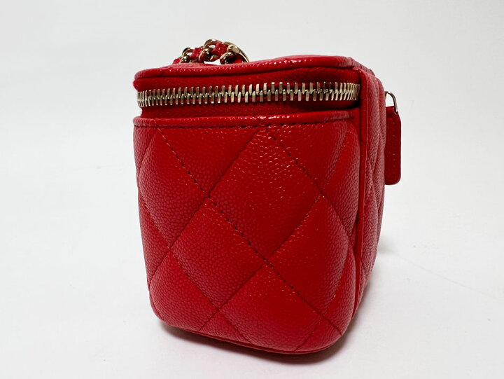 楽天市場】CHANEL シャネル キャビアスキン ミニバニティ チェーン  