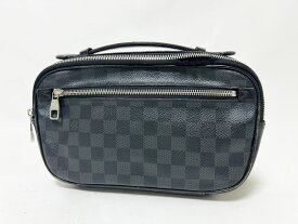 LOUIS VUITTON ルイヴィトン ダミエ グラフィット アンブレール ボディバッグ ウエストポーチ メンズ ブラック N41289【中古】