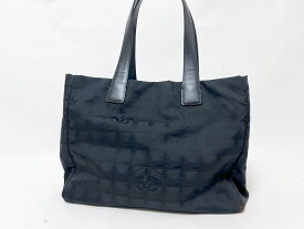 CHANEL シャネル ニュートラベルライン トートバッグ トートMM ショルダーバッグ ナイロン ブラック 【中古】