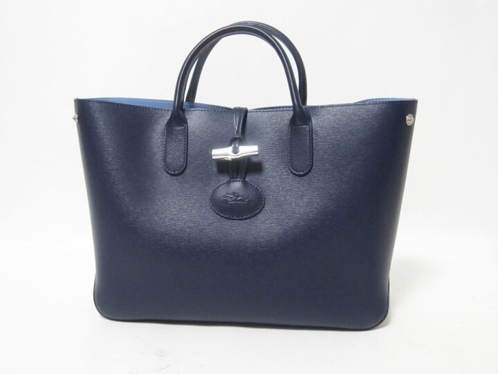 楽天市場】LONGCHAMP ロンシャン ロゾ トートバッグ ネイビー レザー 