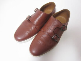 JOHN LOBB ジョンロブ メンズシューズ 靴 ダブルモンク レザー ブラウン ラバーソール 71/2 【中古】