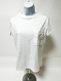HERMES エルメス レディース Tシャツ 半袖 トップス 刺繍 コットン ホワイト 34 【中古】