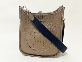 HERMES エルメス エブリンTPM ショルダーバッグ 斜め掛け ポーチ アマゾン トリヨンクレマンス エトープ エトゥープ グレー ネイビー シルバー金具 Z刻印 【中古】