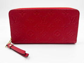 LOUIS VUITTON ルイヴィトン モノグラム アンプラント レザー スカーレット レッド ジッピーウォレット ファスナー財布 M63691 超美品 【中古】