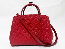 LOUIS VUITTON ルイヴィトン アンプラント モンテーニュMM ハンドバッグ ストラップ付き 2WAYバッグ ショルダーバッグ スリーズ レッド M41194 美品【中古】