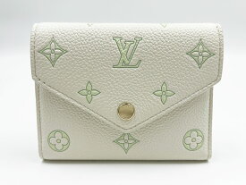 LOUIS VUITTON ルイヴィトン バイカラー モノグラム アンプラント レザー ポルトフォイユ・ヴィクトリーヌ 3つ折り 財布 レディース ミルキーホワイト M28249 超美品【中古】