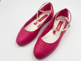 CHANEL シャネル レディース パンプス バレエシューズ フラット シューズ 靴 Ballet flats ラムスキン イミテーションパール ダークピンク サイズ:37.5 24C G38986 B15485 UN000 【中古】