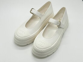 CHANEL シャネル レディース スリッポン シューズ 靴 Mary Janes メリージェーン ラバー ホワイト サイズ:38C G47073 新品同様【中古】