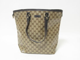 GUCCI グッチ トートバッグ GGコーティングキャンバス ベージュ ダークブラウン アウトレット 265693【中古】