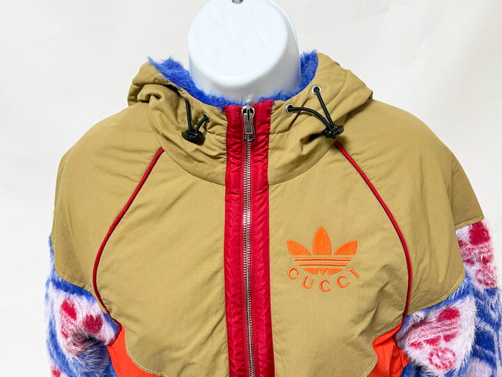 楽天市場】GUCCI adidas グッチ アディダス ファー ブルゾン フード 