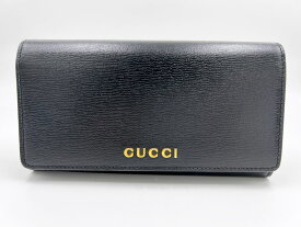 GUCCI グッチ コンチネンタルウォレット 長財布 2つ折り ブラック レザー 772638 新品同様【中古】