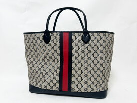 GUCCI グッチ オフィディア ラージ トートバッグ ポーチ GGスプリームキャンバス ネイビー 726755【中古】