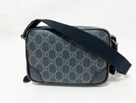 GUCCI グッチ GGエムブレム スーパーミニバッグ クロスボディバッグ ショルダーバッグ 斜め掛け ブラック 821217 美品【中古】